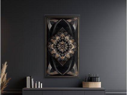 Dizajnová mandala Zlatý kód (Povrchová úprava Matná, Rozmer obrazu 60 x 33,5 cm)