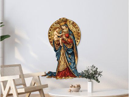 Obraz na stenu Zlatá Madona s Dieťaťom (Povrchová úprava Matná, Rozmer obrazu 42 x 31,5 cm)