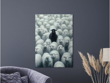 Obraz Čierna ovca (Farba rámu Bez rámu, Povrchová úprava Matná, Veľkosť obrazu A4)
