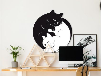 Obraz na stenu Mačací Yin & Yang (Povrchová úprava Matná, Rozmer obrazu 33,5 x 30,5 cm)