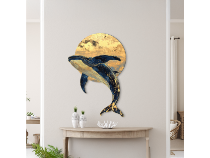 Obraz na stenu Mesačná veľryba (Povrchová úprava Matná, Rozmer obrazu 60 x 41 cm)