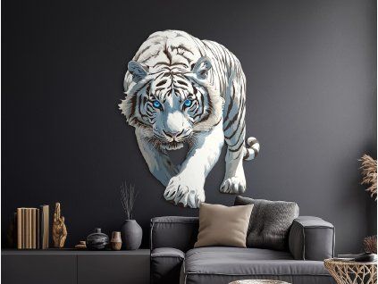 Obraz Biely tiger (Povrchová úprava Matná, Rozmer obrazu 45 x 35,5 cm)