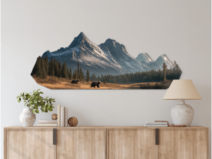 Obraz na stenu Medvedia préria (Povrchová úprava Matná, Rozmer obrazu 24 x 63 cm)