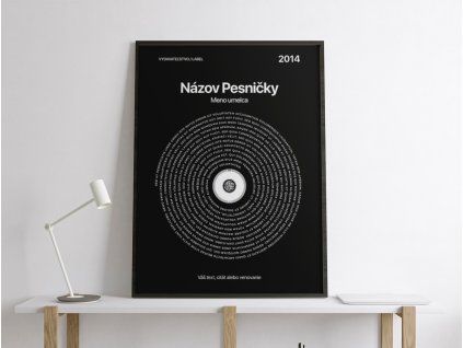 Obraz s textom obľúbenej piesne (Farba rámu Bez rámu, Povrchová úprava Matná, Veľkosť obrazu A4)