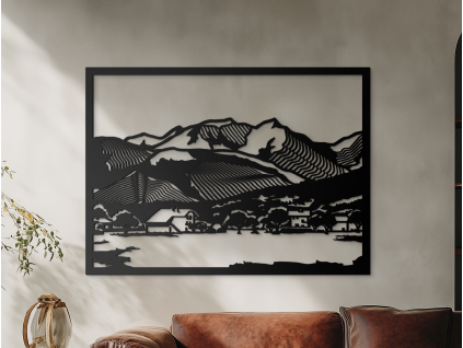 Drevený obraz Mont Blanc (Farba obrazu Sivá, Rozmer obrazu 31 x 42,5 cm)