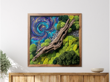Machový obraz Vesmírny odraz (UV tlač) (Povrchová úprava Matná, Rozmer obrazu 30 x 30 cm)