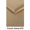 Posteľ z masívu s čalúneným čelom Frida borovica (Farba Orech, Farba čela French Velvet 677, Rozmer postele 200 x 200 cm)