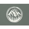 Okrúhly obraz Východ Slnka nad horami (Farba obrazu Biela)