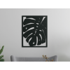 Vyrezávaný obraz List kvetu Monstera deliciosa (Farba obrazu Sivá, Rozmer obrazu 28 x 22,5 cm)