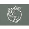 Okrúhly drevený obraz Monstera deliciosa (Farba obrazu Biela)