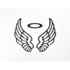 Drevená nálepka Anjelské krídla (Farba obrazu Sivá, Rozmer obrazu 31,5 x 37,5 cm)