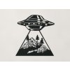 Drevená nálepka UFO (Farba obrazu Čierna)