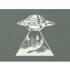 Drevená nálepka UFO (Farba obrazu Biela)