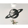 Drevená dekorácia Planéta Saturn (Farba obrazu Sivá, Rozmer obrazu 18 x 31,5 cm)