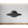 Drevená nálepka na stenu UFO (Farba obrazu Sivá, Rozmer obrazu 13,5 x 31,5 cm)