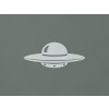 Drevená nálepka na stenu UFO (Farba obrazu Sivá)