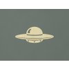 Drevená nálepka na stenu UFO (Farba obrazu Prírodná)