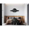 Drevená nálepka na stenu UFO (Farba obrazu Sivá, Rozmer obrazu 13,5 x 31,5 cm)