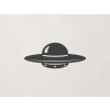 Drevená nálepka na stenu UFO (Farba obrazu Antracit)