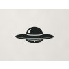 Drevená nálepka na stenu UFO (Farba obrazu Čierna)