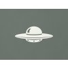 Drevená nálepka na stenu UFO (Farba obrazu Biela)
