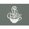 Drevená nálepka na stenu Coffee (Farba obrazu Biela)