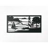 Drevený obraz Prístav (Farba obrazu Sivá, Rozmer obrazu 15,5 x 31,5 cm)