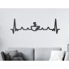 Drevená dekorácia Káva s EKG