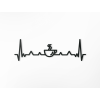 Drevená dekorácia Káva s EKG