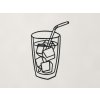 Drevená nálepka Ľadový nápoj so slamkou (Farba obrazu Čierna)