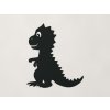 Drevená nálepka do detskej izby Dinosaurík (Farba obrazu Čierna)