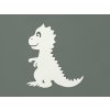 Drevená nálepka do detskej izby Dinosaurík (Farba obrazu Biela)