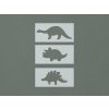 3-dielny detský obraz  Tri druhy dinosaurov (Farba obrazu Sivá)