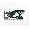 Drevený obraz Zebra v savane (Farba obrazu Sivá, Rozmer obrazu 15,5 x 31,5 cm)