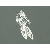 Drevená nálepka na stenu Cyklista (Farba obrazu Biela)