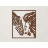 3D obraz na stenu Lev a zebra (Farba obrazu Orech)