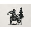 Drevená nálepka Motorka cross (Farba obrazu Čierna)