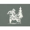 Drevená nálepka Motorka cross (Farba obrazu Biela)