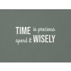Citát na stenu Time is precious (Farba obrazu Biela)