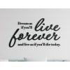 Drevený citát Dream as if you’ll live forever