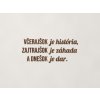 Motivačný citát Včerajšok je história, zajtrajšok je záhada (Farba obrazu Orech)