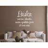 Citát na stenu Láska začína v okamihu