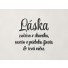 Citát na stenu Láska začína v okamihu (Farba obrazu Antracit)