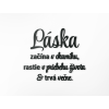 Citát na stenu Láska začína v okamihu