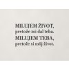 Citát o láske Milujem život, pretože mi dal teba (Farba obrazu Antracit)