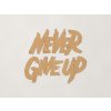Drevená nálepka Never give up (Farba obrazu Dub Jasný)