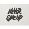 Drevená nálepka Never give up (Farba obrazu Antracit)