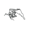 Moderný obraz Oravský hrad - line art