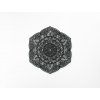 Drevená mandala na stenu Kvety (Farba obrazu Sivá, Rozmer obrazu 79,5 x 87,5 cm)