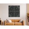 Viacdielna mandala na stenu Rozkvitanie (Farba obrazu Sivá, Rozmer obrazu 93,5 x 91,5 cm)